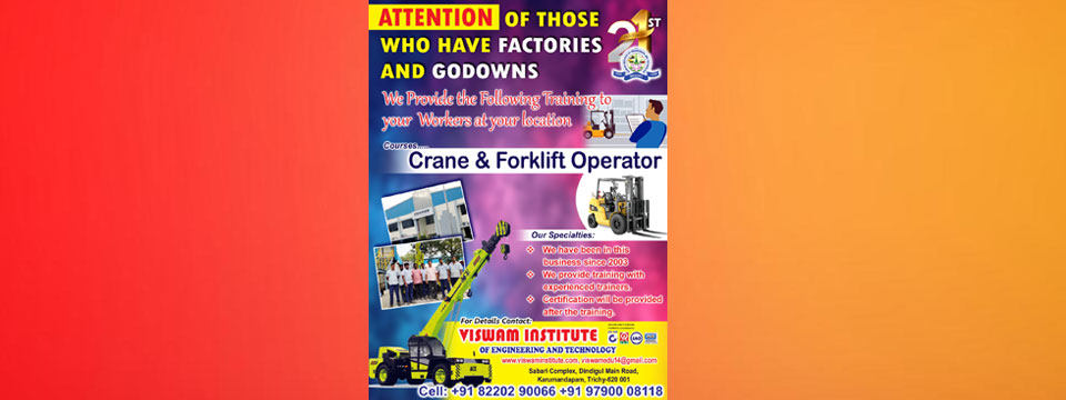 Forklift Operator Training – Viswam Forklift Operator Training in Trichy
